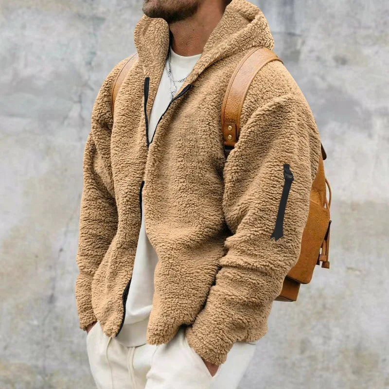 Kingsley | Men's Zip Hoodie - Color:Khaki;Size:XS