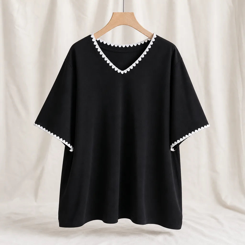 Kipling Cotton V-Neck T-Shirt - Color:Black;Size:XL