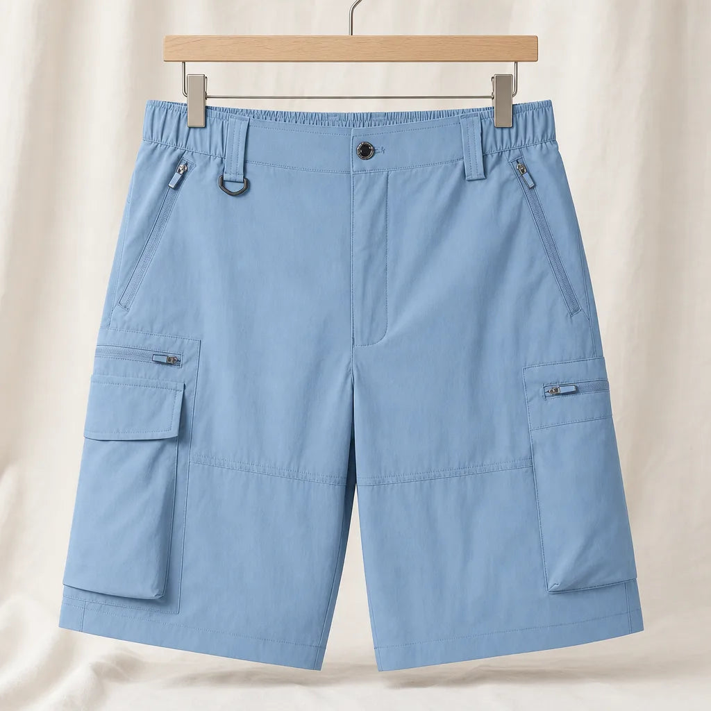 Lacman Straight Cargo Shorts - Color:Blue;Size:S