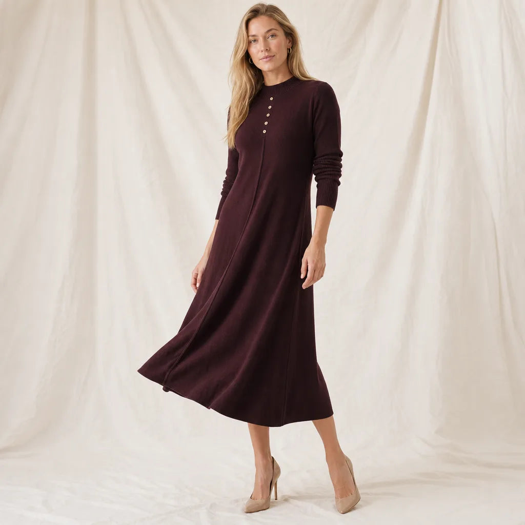 Women's Red Pomeroy Mock Neck Knit Dress