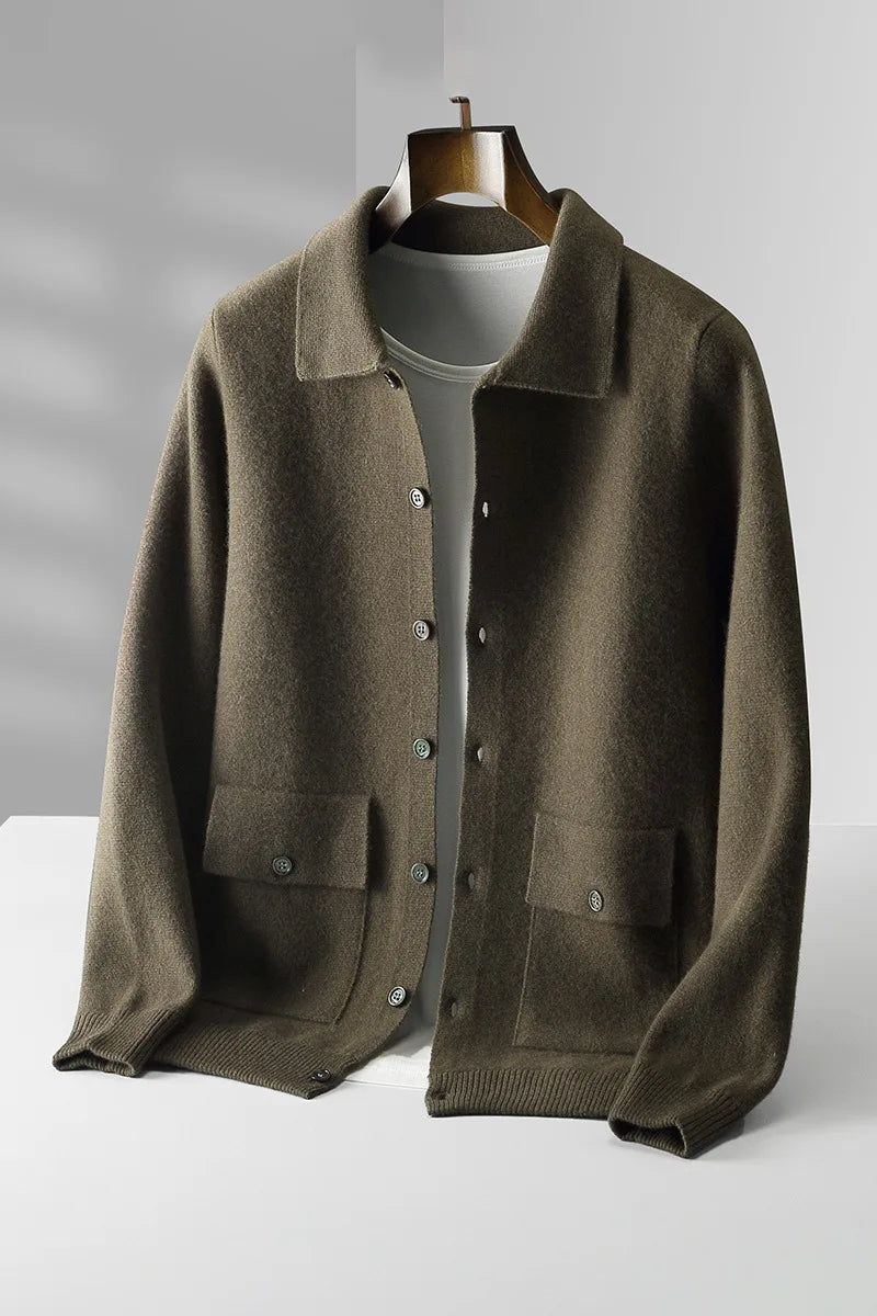 Men's Green Lambert | Men's Wool Cardigan