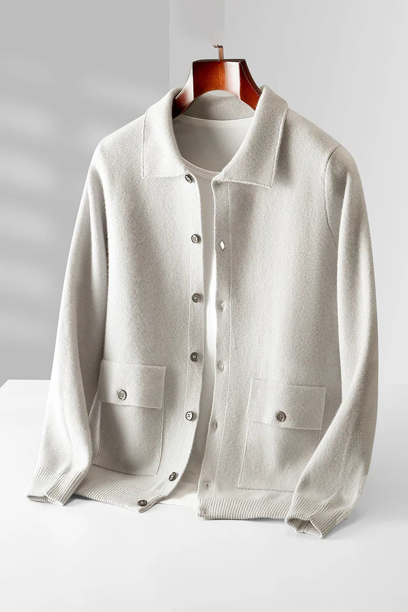 Men's Ivory Lambert | Men's Wool Cardigan