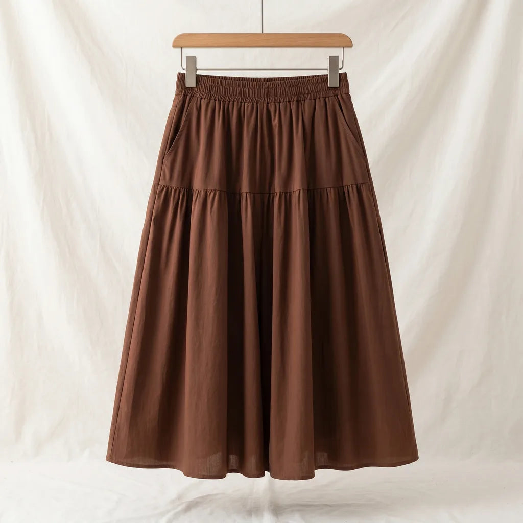 Lana Wide-Leg Culottes - Color:Brown;Size:S