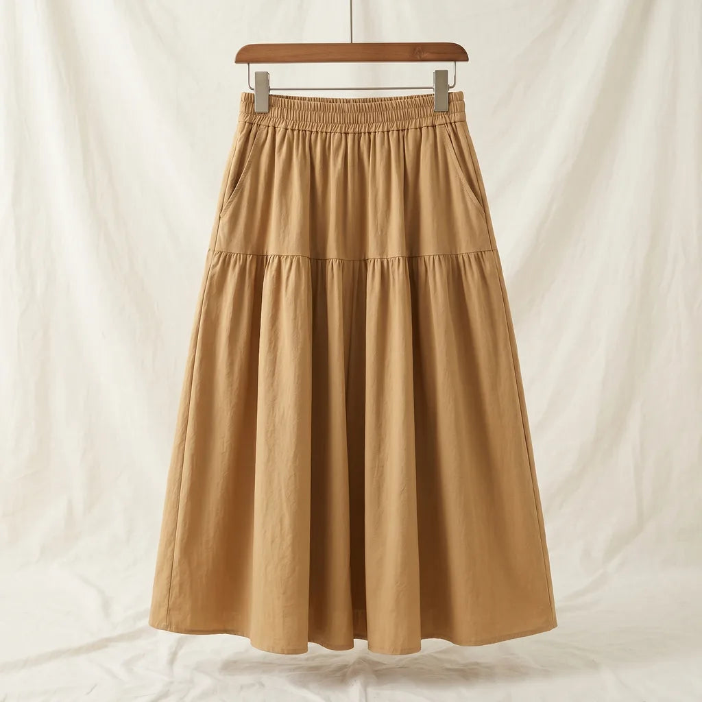 Lana Wide-Leg Culottes - Color:Khaki;Size:S