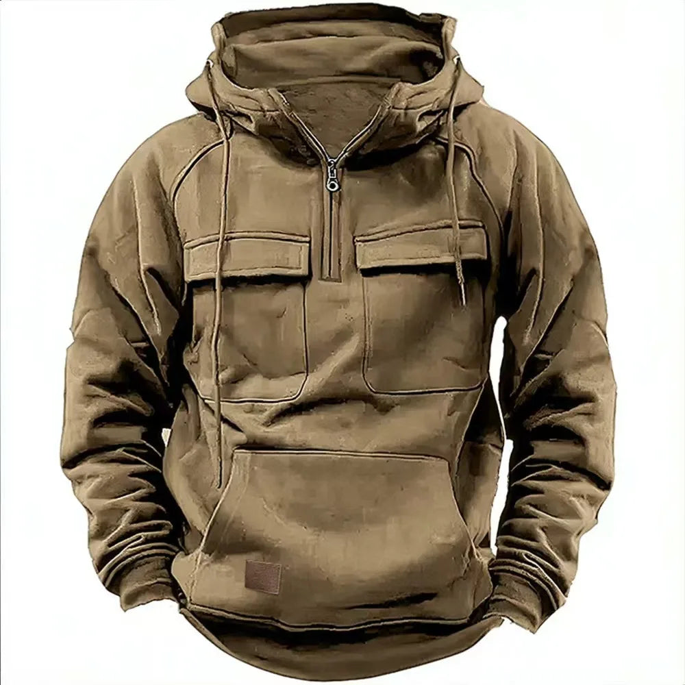 Langford Mens Hoodie - Color:Khaki;Size:XS
