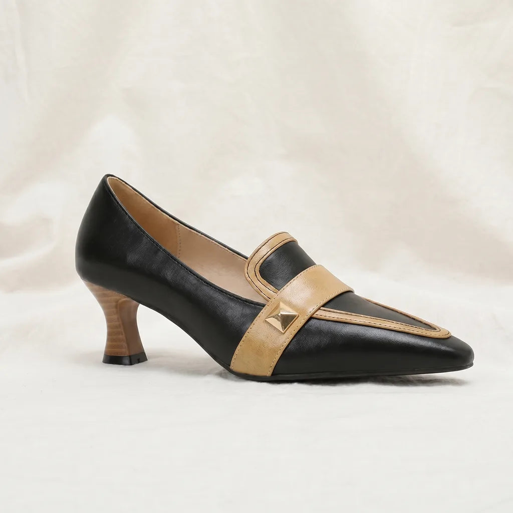 Women's Black Lara Two-Tone Pumps