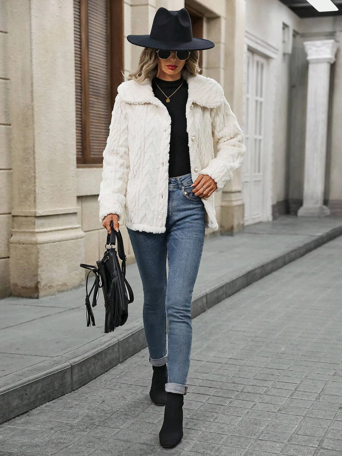 Women's Double-Sided Plush Wide-Lapel Cardigan Coat White3.jpg