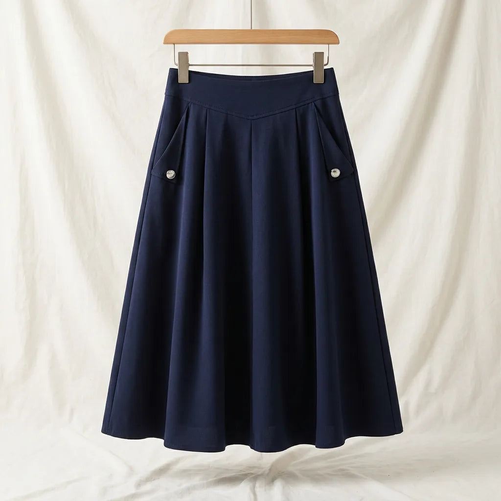 Leary Flared Skirt - Color:Blue;Size:S
