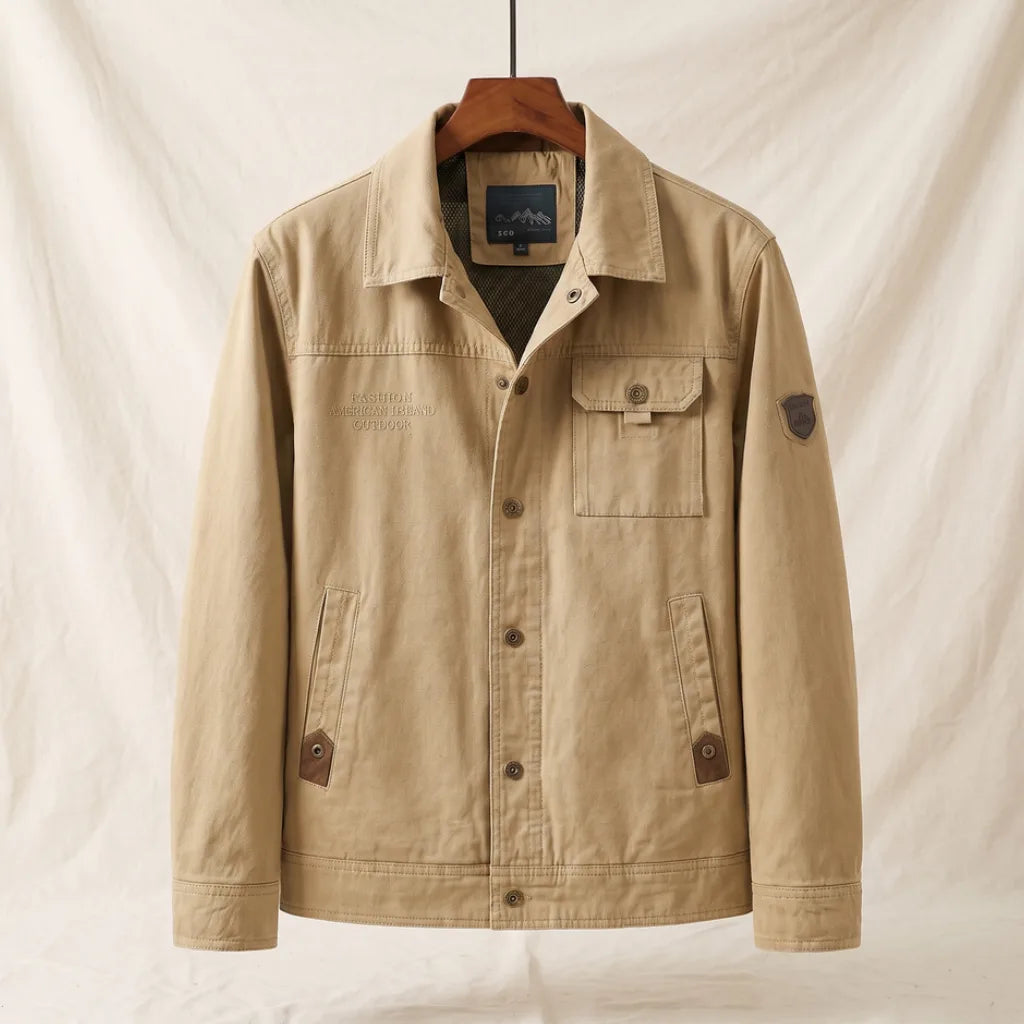 Ledger Utility Trucker Jacket - Color:Beige;Size:S