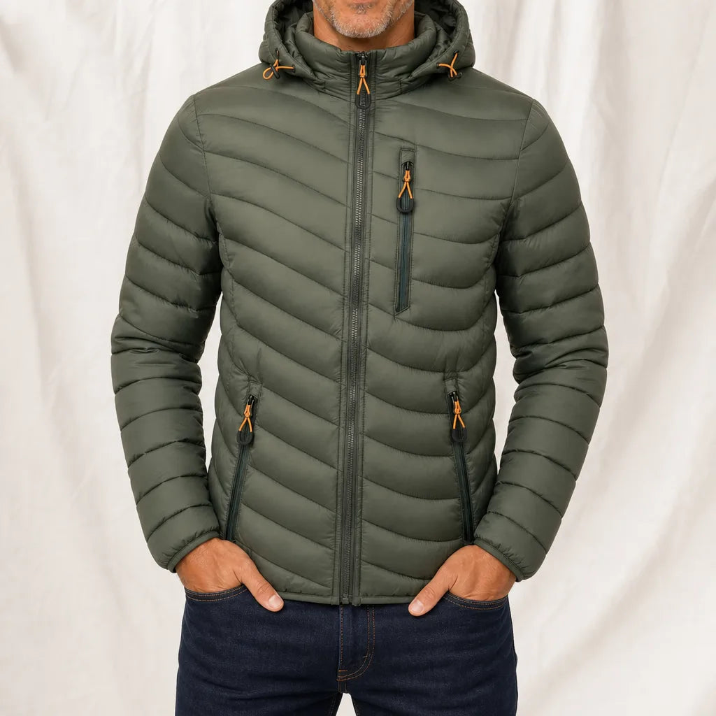 Leland Mens Puffer Jacket - Color:Green;Size:S
