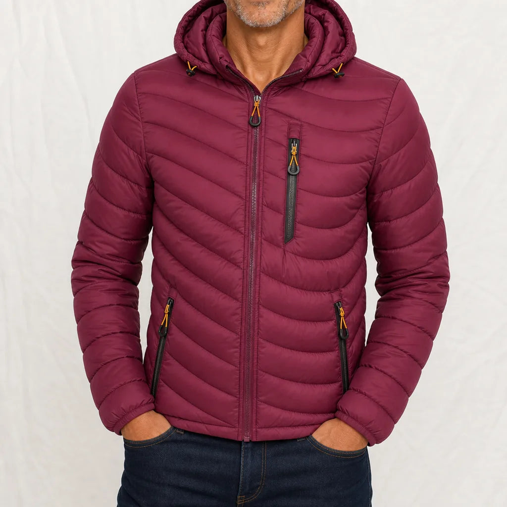 Leland Mens Puffer Jacket - Color:Red;Size:S