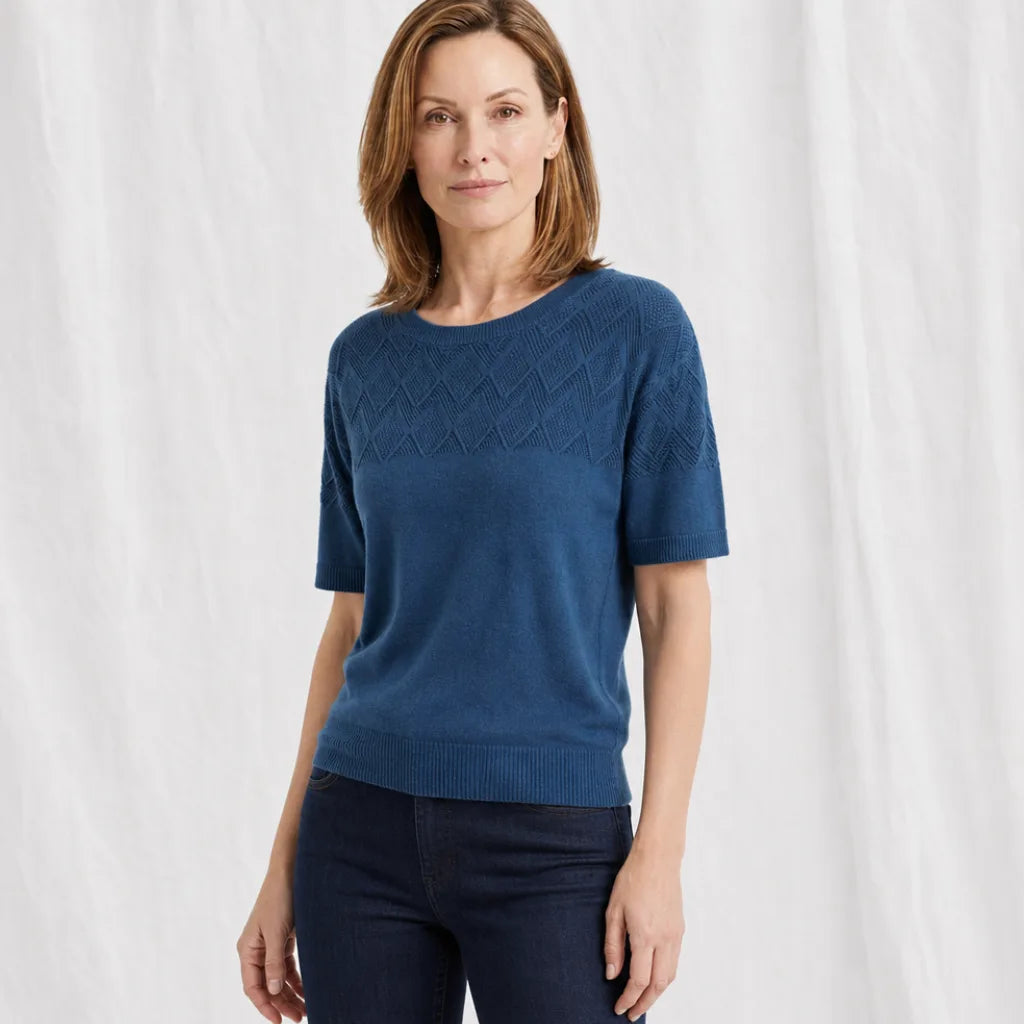 leslie Cotton Mesh Tee