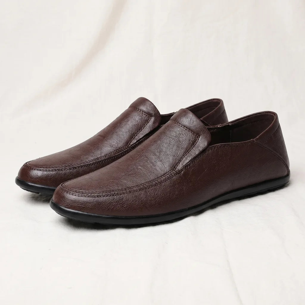 Leston Leather Loafers - Color:Brown;Size:38