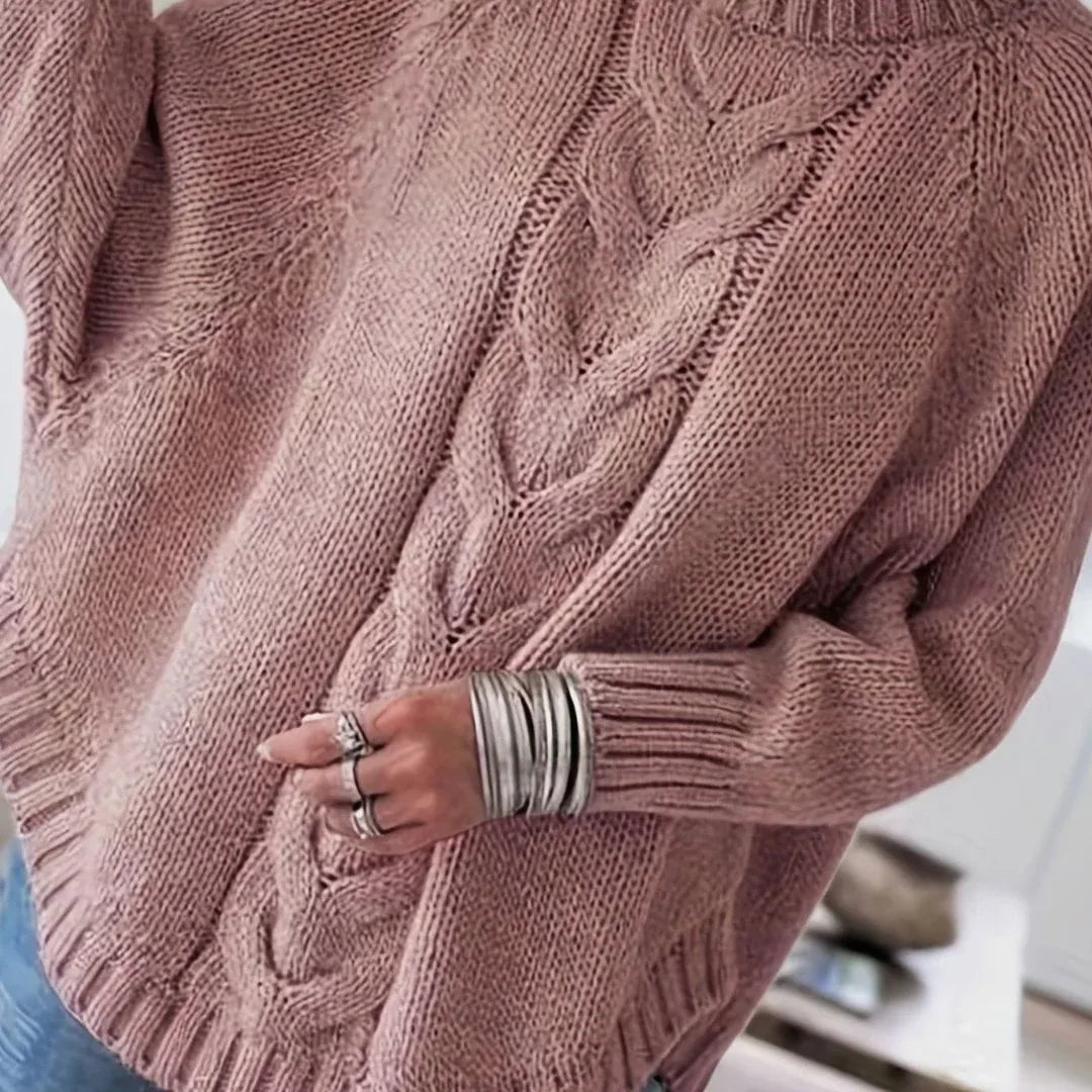 Liana | Women's Oversized Knitted Jumper - Size:XS;Color:Pale Pinkish Grey
