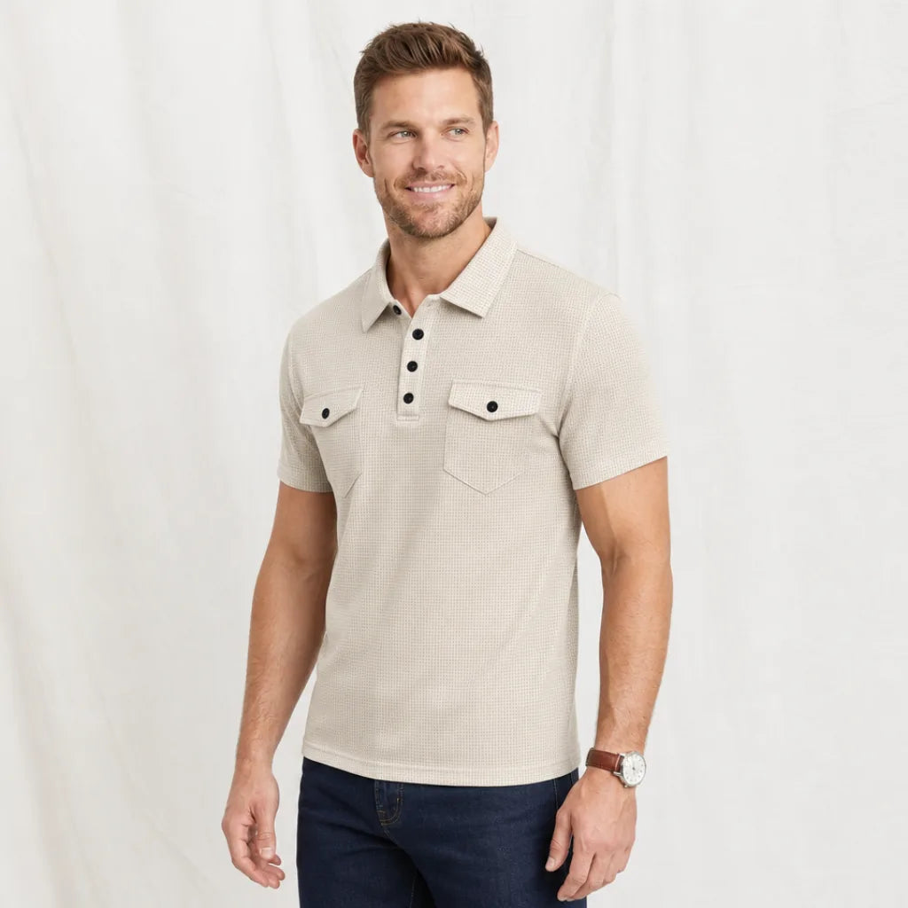 Men's Lindley Waffle Polo Shirt
