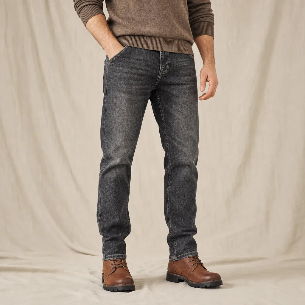 Men's Black Gray [B15] XK Lionel Straight Cotton Jeans
