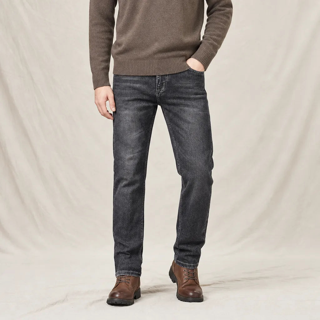 Men's Black Gray [B15] XK Lionel Straight Cotton Jeans