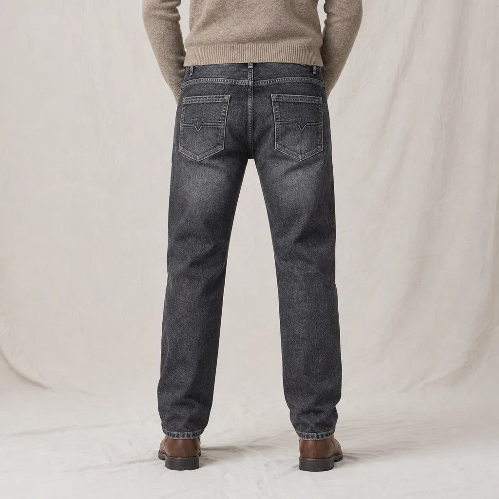 Men's Black Gray [B15] XK Lionel Straight Cotton Jeans