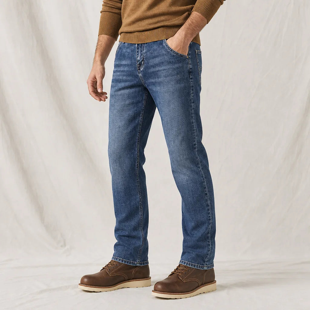 Men's Blue Gray [B15] XK Lionel Straight Cotton Jeans