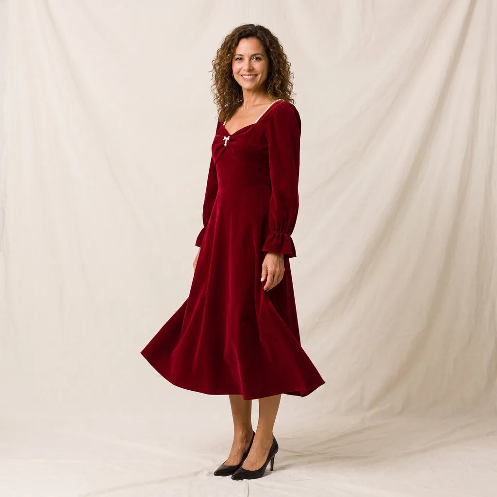 Women's Red Lorraine | Women's Elegant Christmas Dress