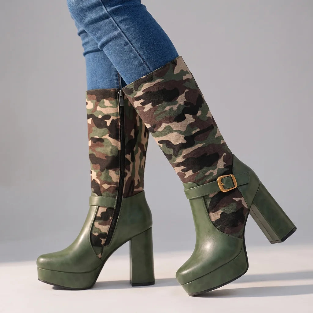 Lowri | Women's Orthopaedic Buckle Boots - Color:Green;Size:35