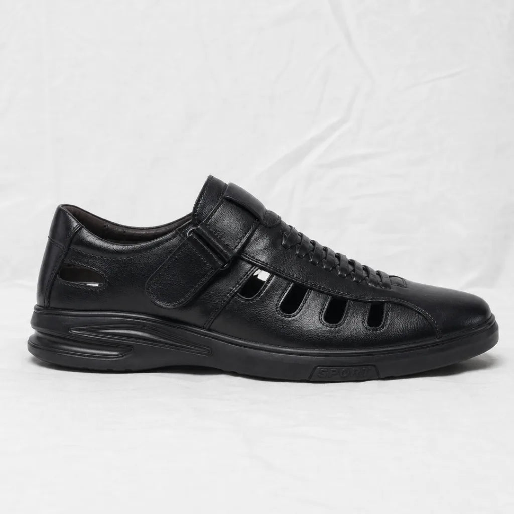 Men's Lucas Leather Cut-Out Sandals