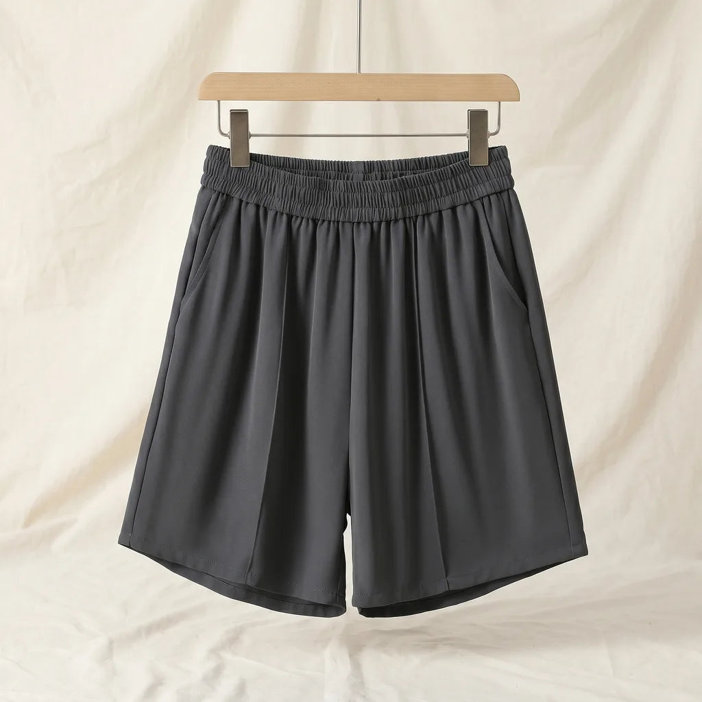 Women's Gray Lucinda High-Waist Wide-Leg Shorts
