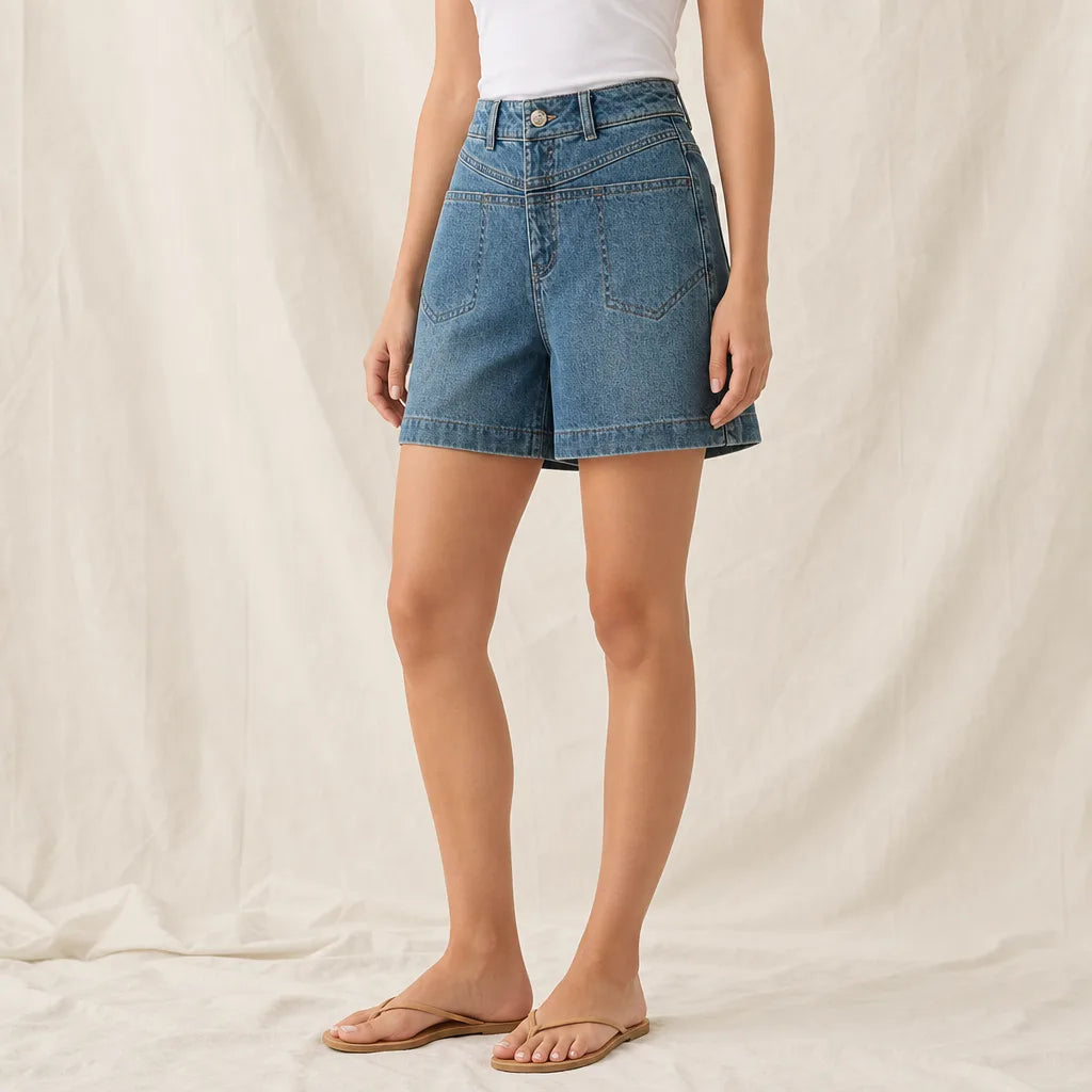 Women's Blue Style 56 Posy High-Waist Denim Shorts