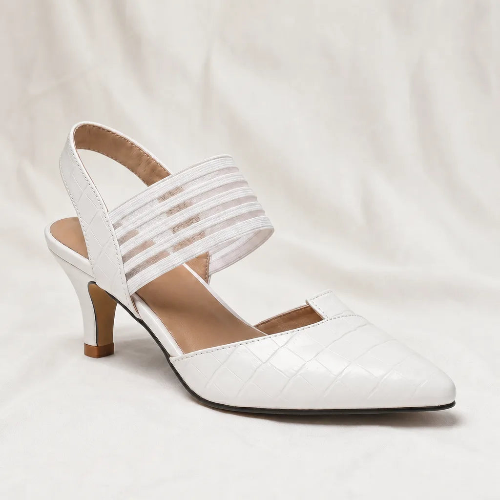 Luna Slim Stiletto Heel - Color:White;Size:35