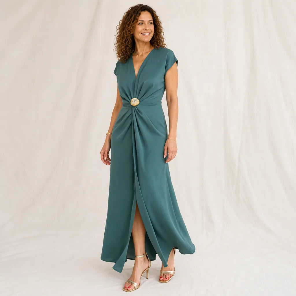 Women's Green Lyla Buckle Waist Dress
