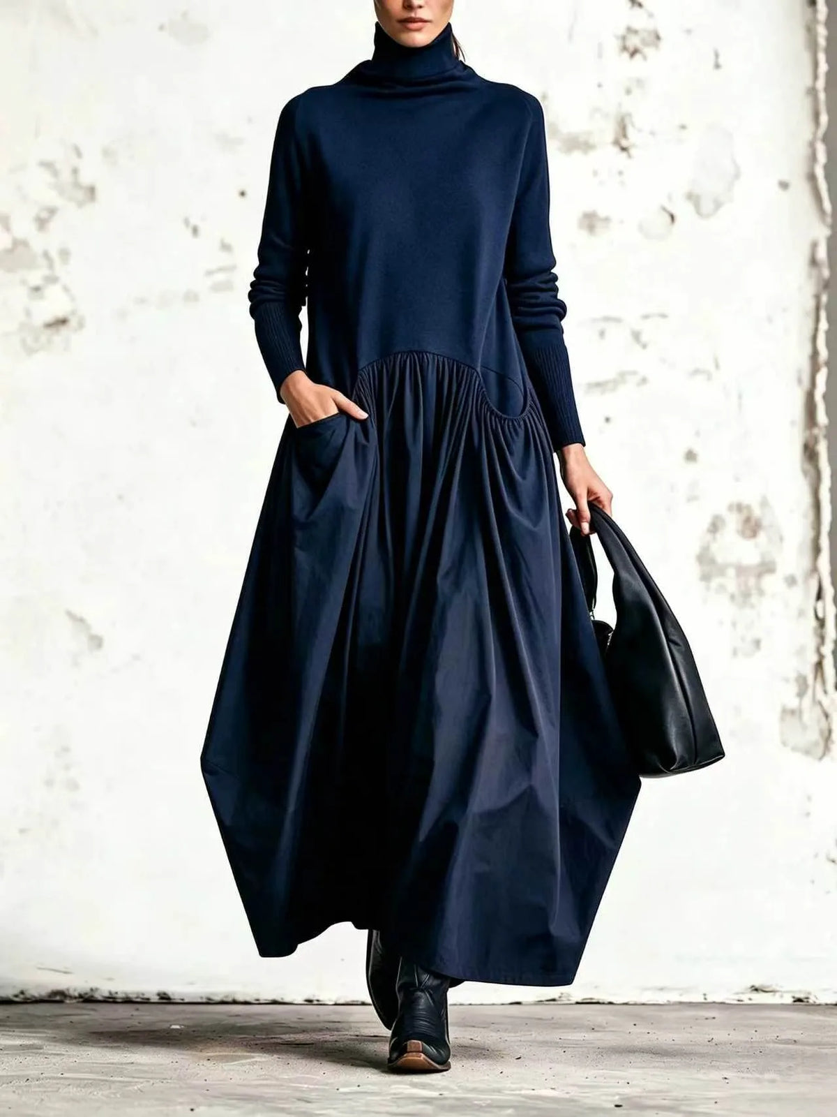 Lyra | Women's Oversized Maxi Dress - Color:Blue;Size:XS