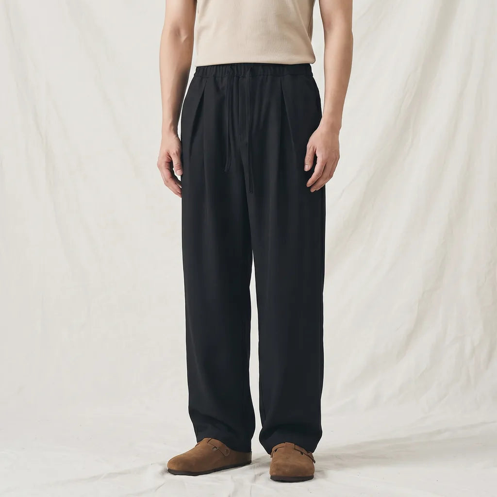 Black Mahoney Straight-Leg Drawstring Trousers 2