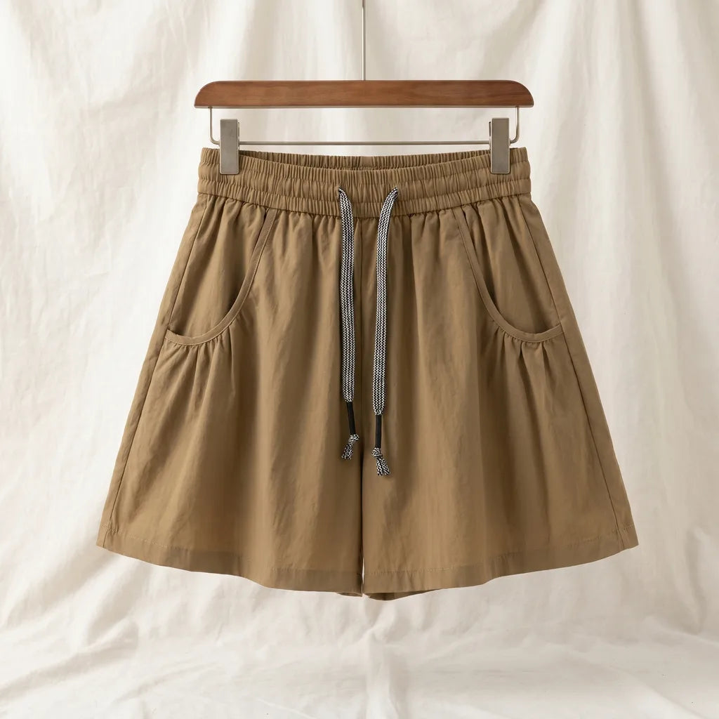 Margaret High-Waist Cargo Skort - Color:Khaki;Size:S