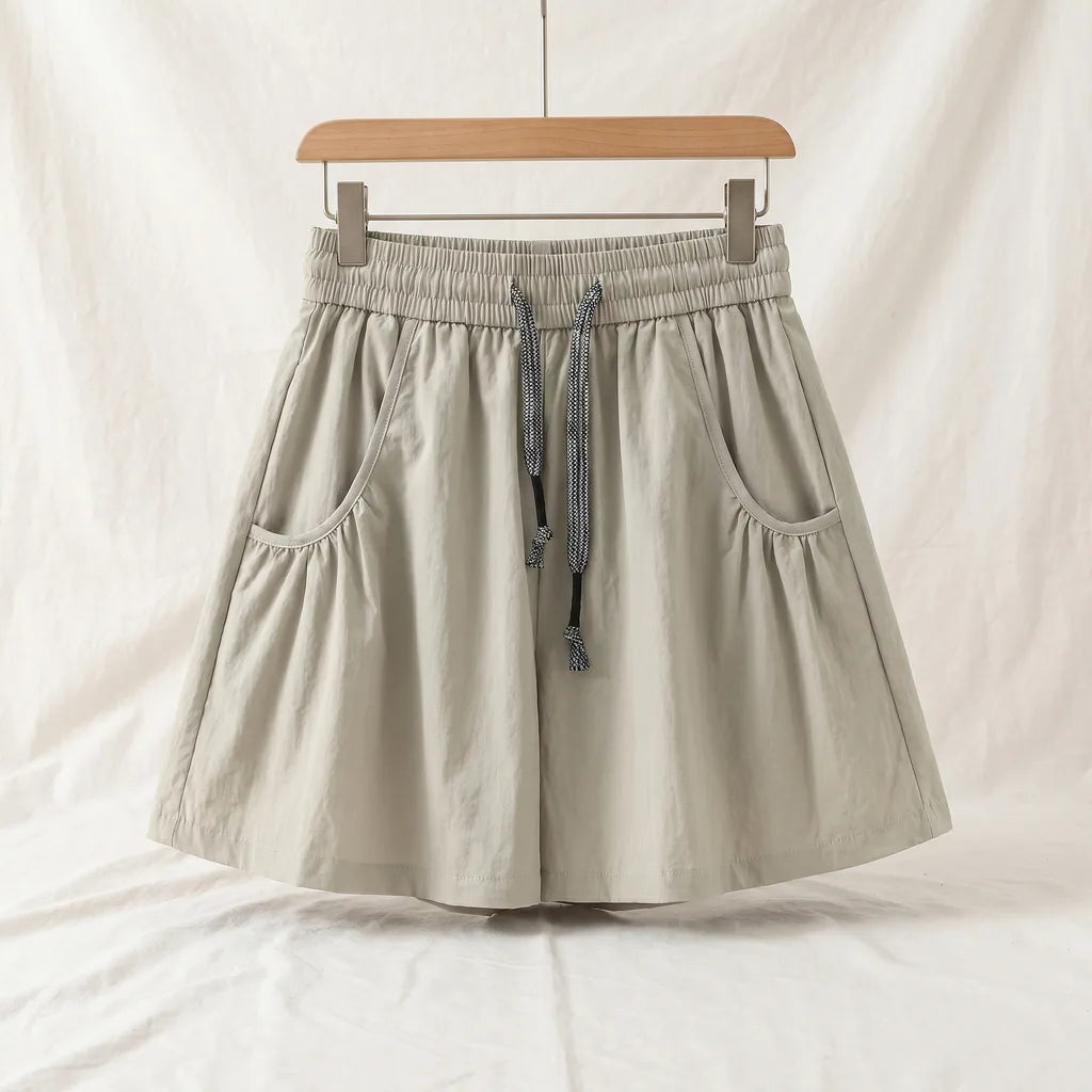 Margaret High-Waist Cargo Skort - Color:Off-White;Size:S