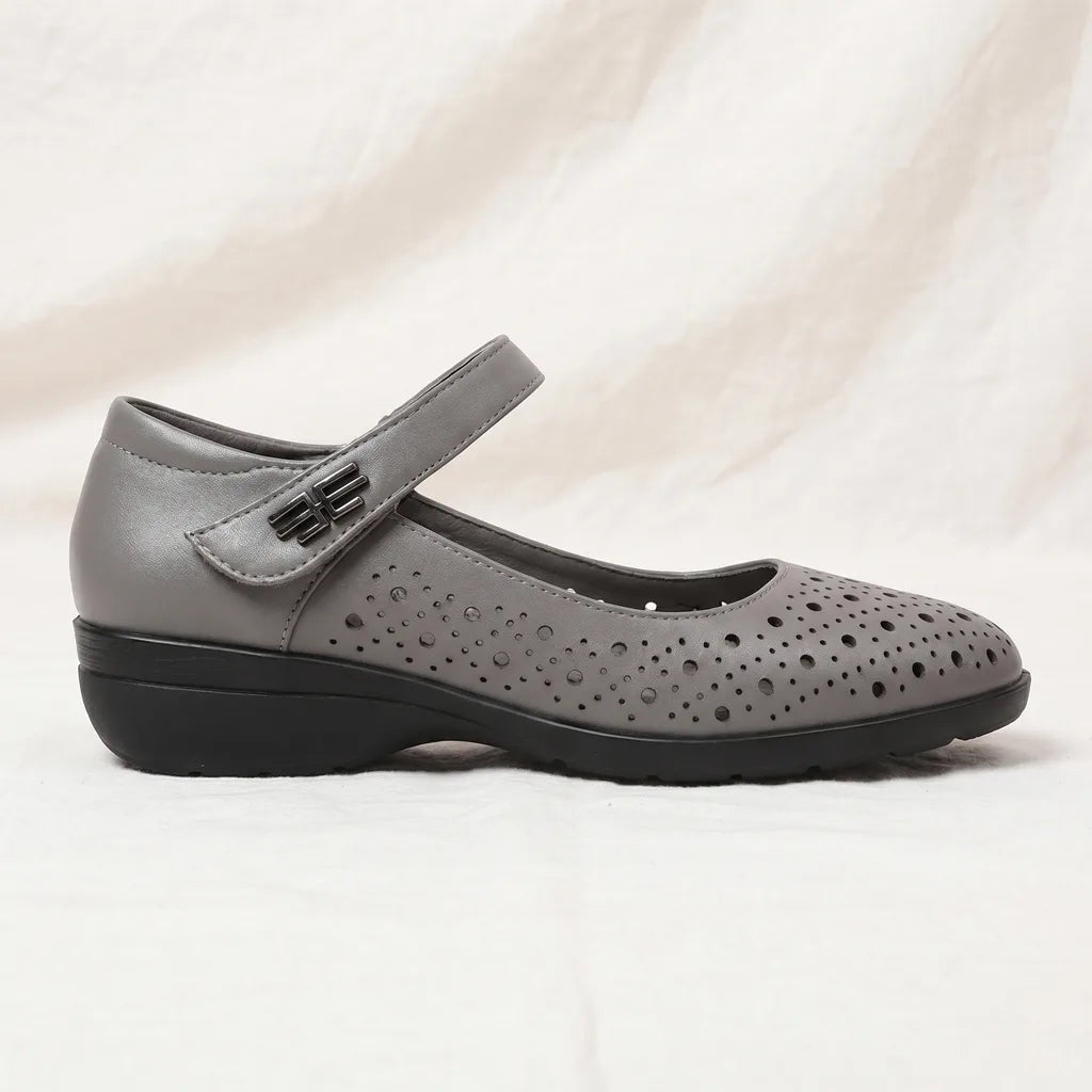 Gray Redgrave Leather Cut-Out Sandals 3
