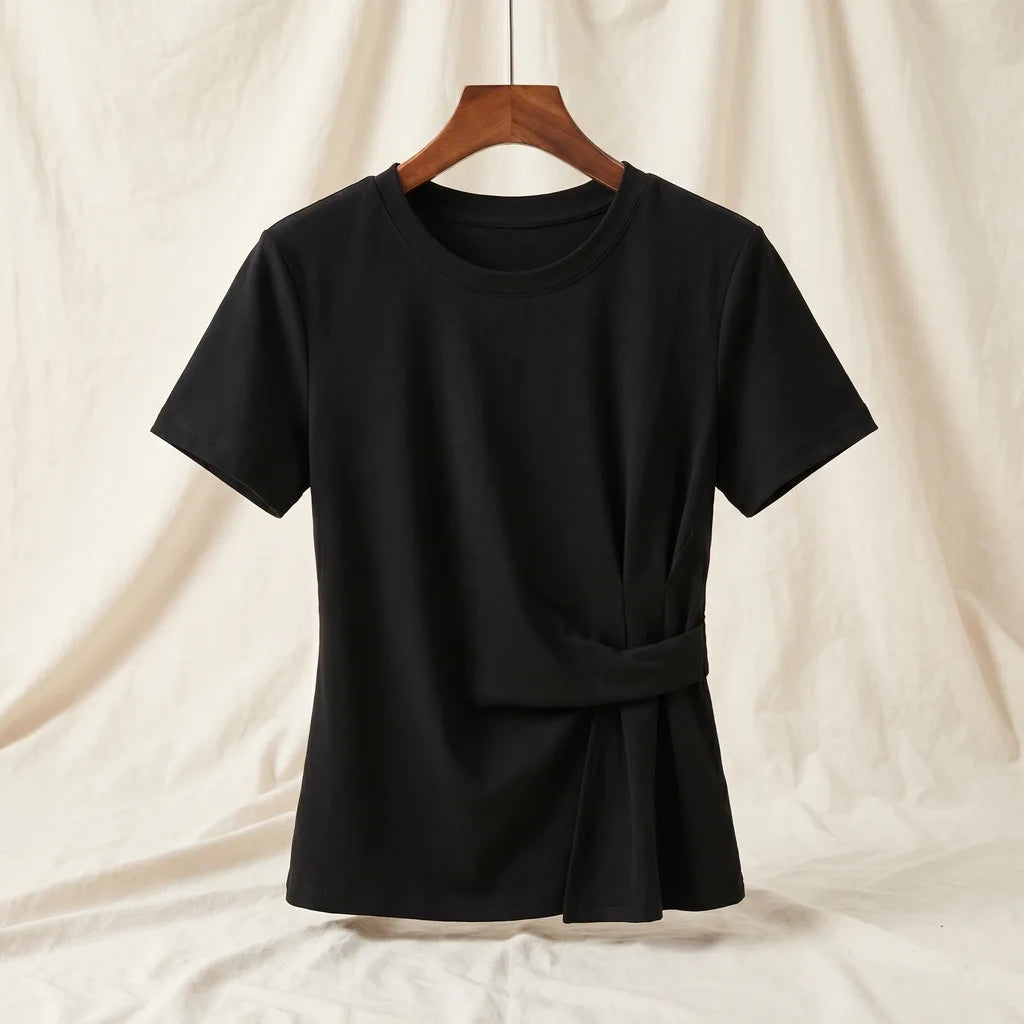 Mariel Cotton T-Shirt - Color:Black;Size:XS