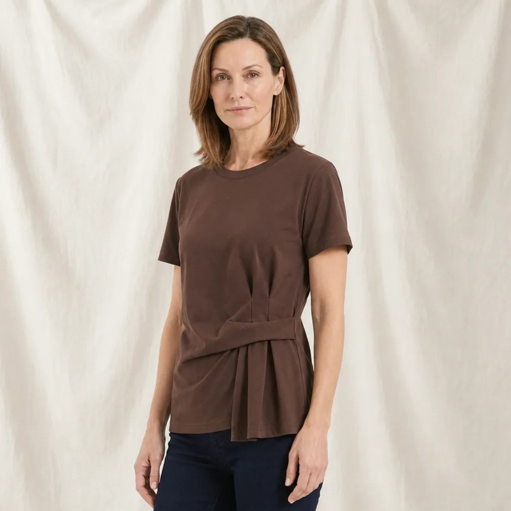 Women's Radcliffe Ruched Cotton T-Shirt