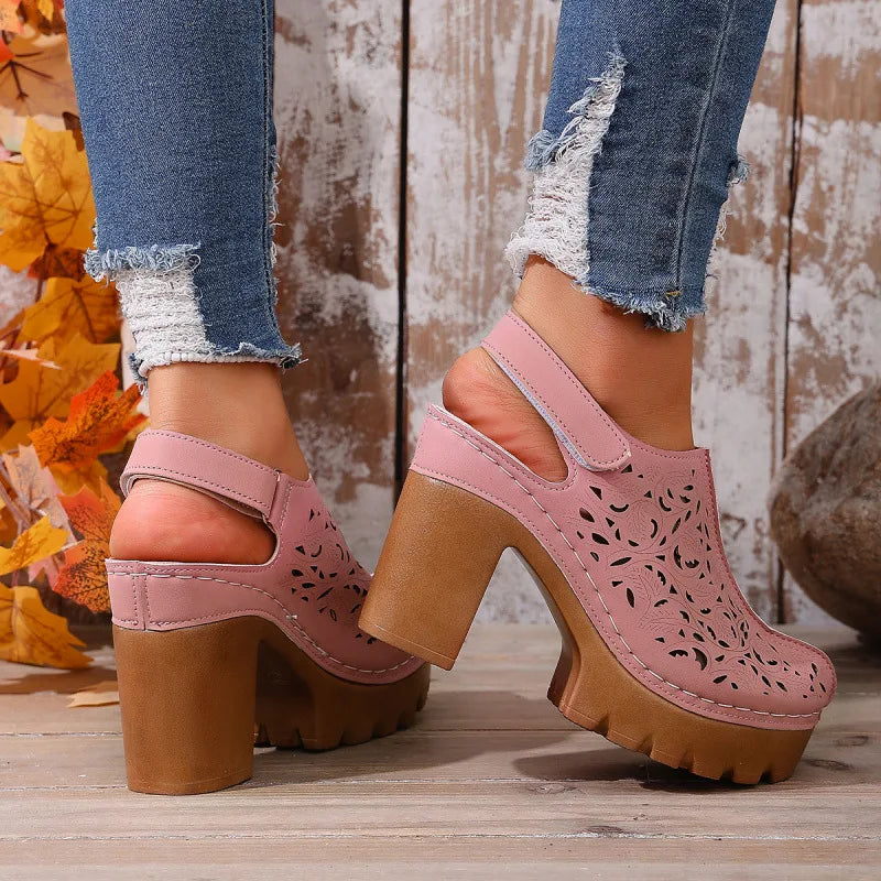 Marielle | Women's Orthopedic Platform Clogs - Color:Pink;Size:36