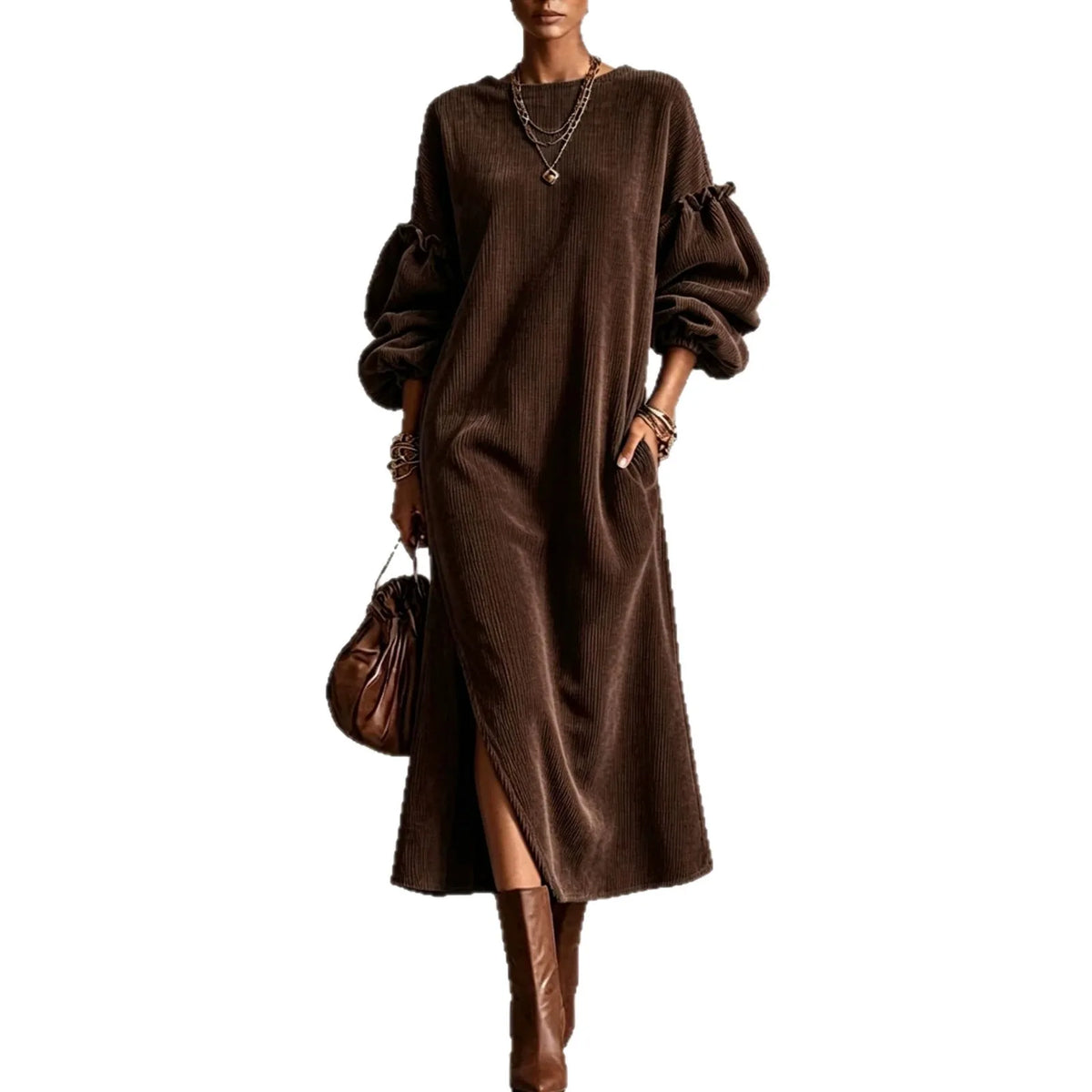 Women's Marigold | Women's Puff-Sleeve Maxi Dress