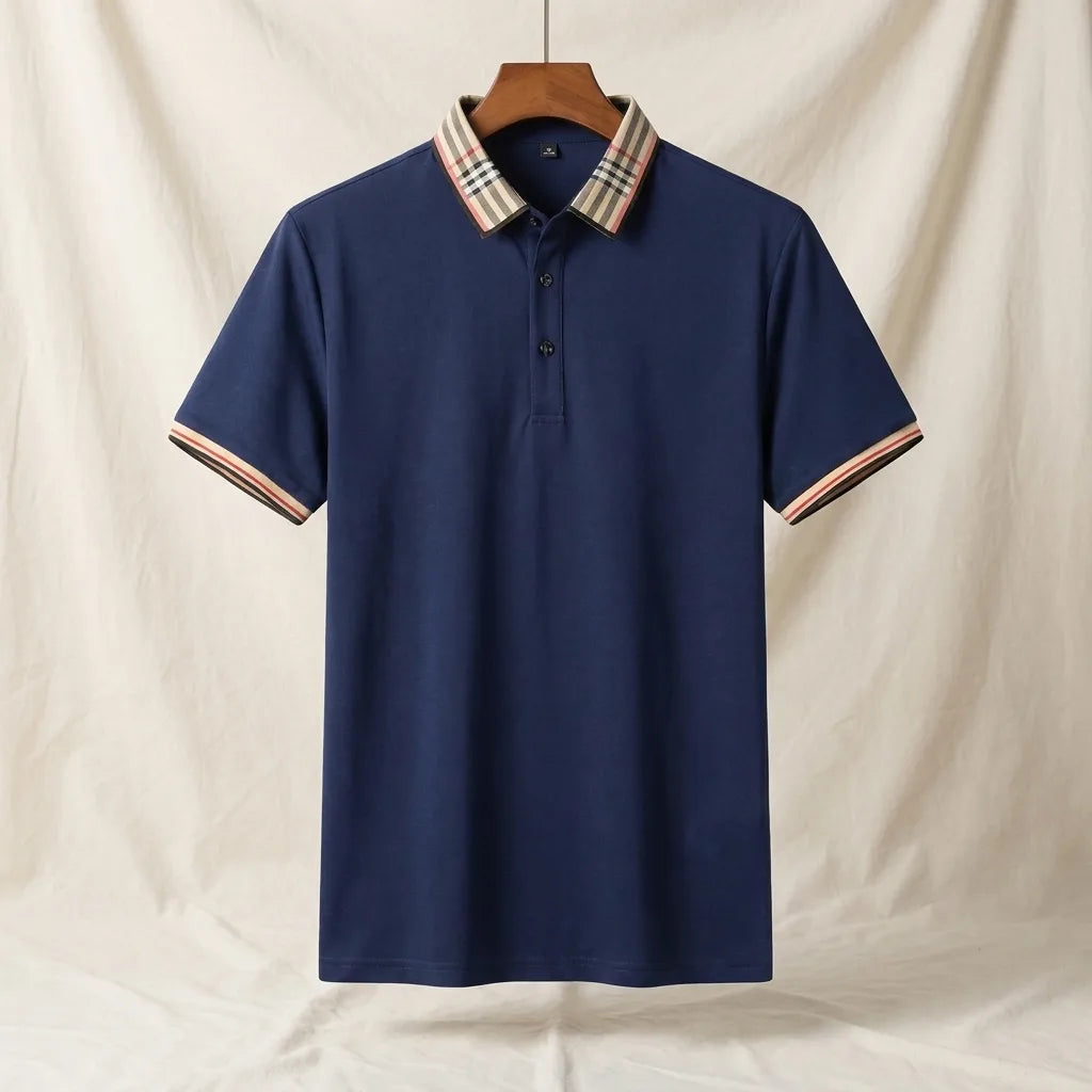 Men's Navy Adrian Knit Polo Shirt
