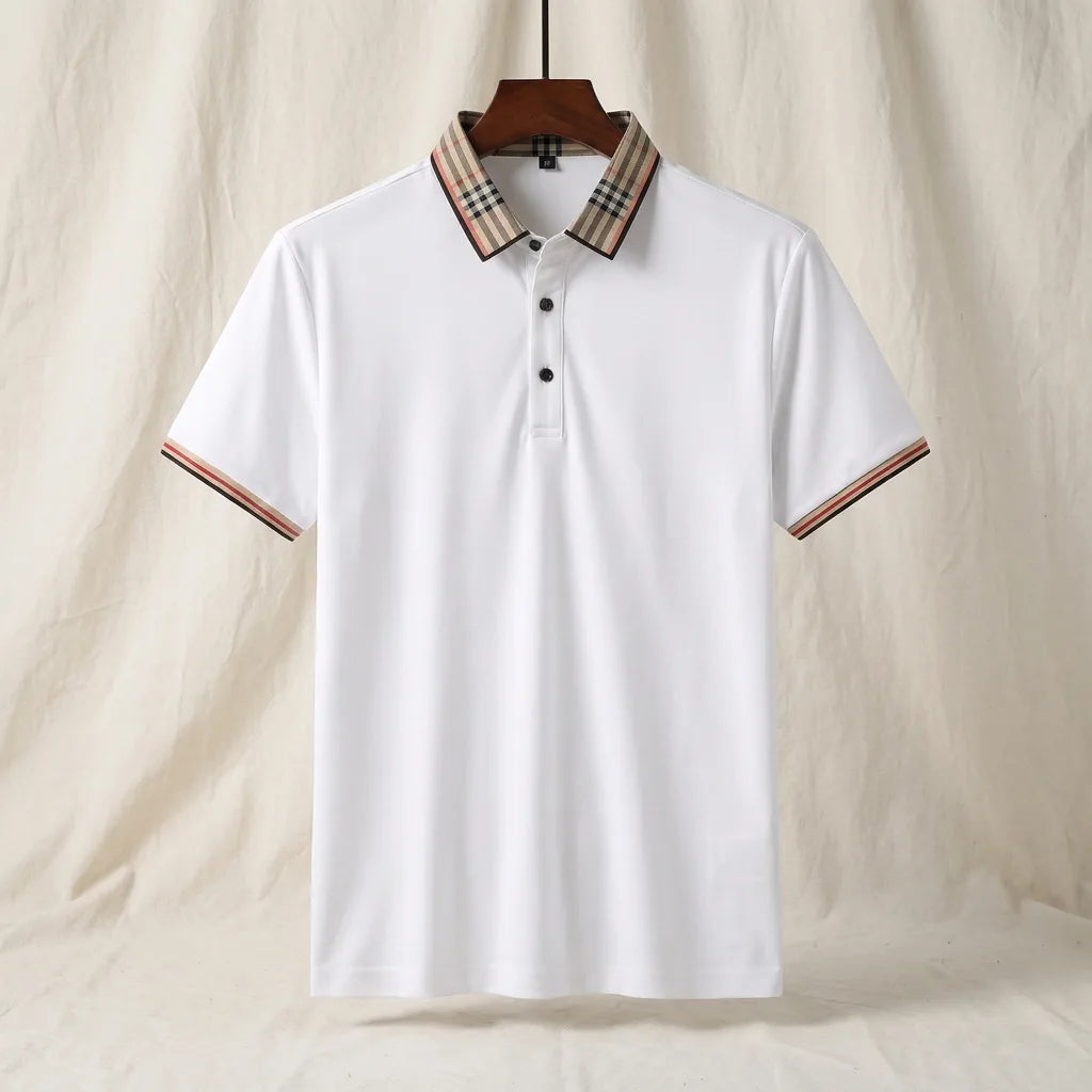 Men's White Adrian Knit Polo Shirt
