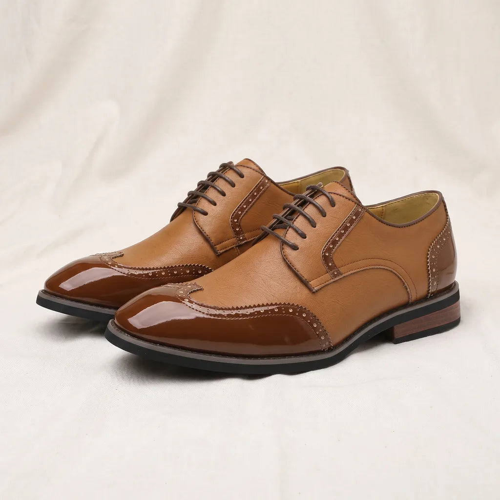 Marvin Leather Derbies - Color:Brown;Size:38