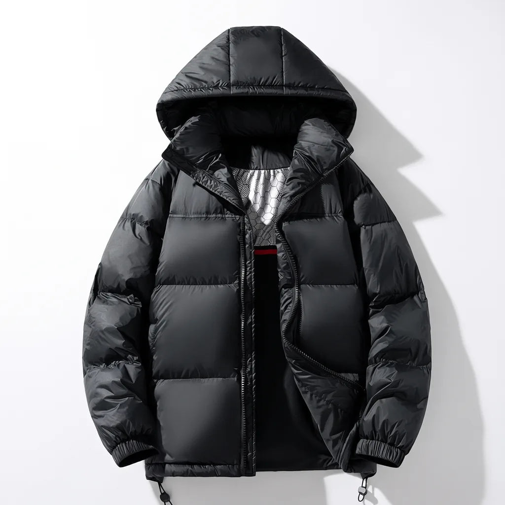 Maximilian | Men's Hooded Puffer Jacket - Color:Black;Size:XS