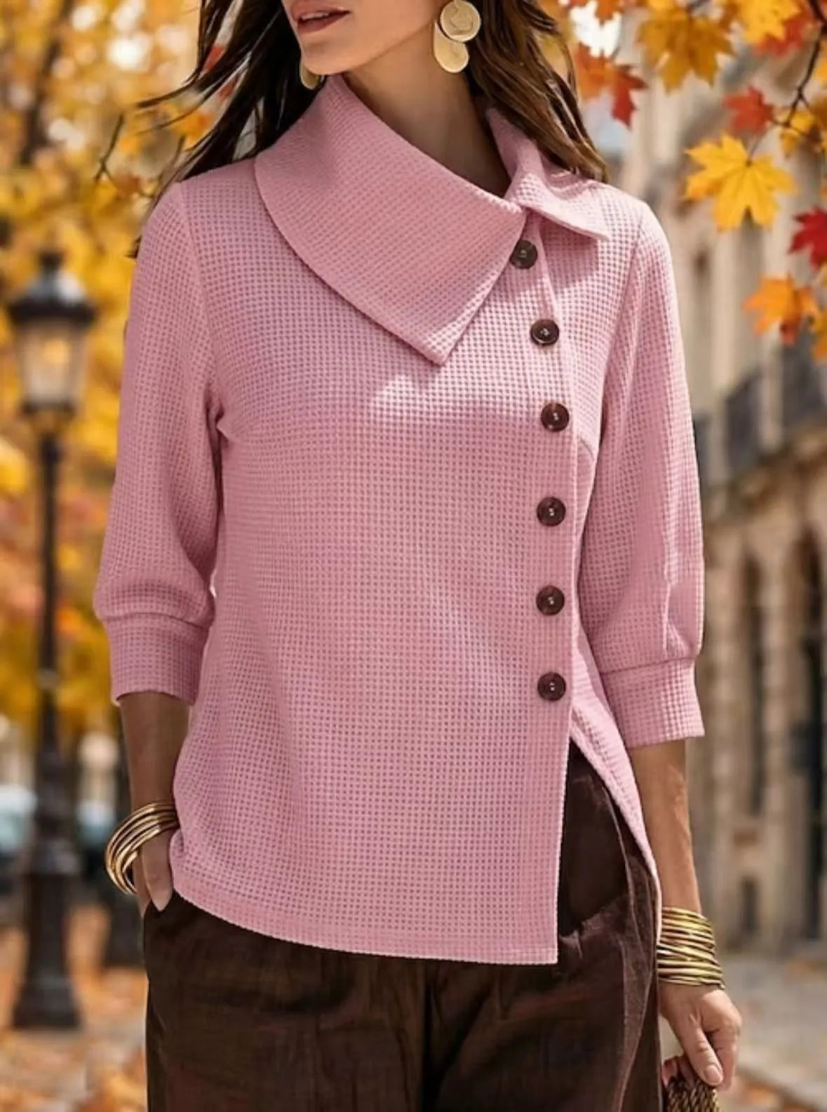 Maya | Women's Waffle-Knit Cardigan - Size:XS;Color:Pink
