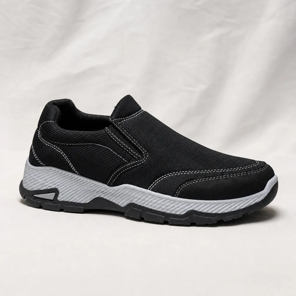 Men's Black Mayfield Mesh Slip-On Plimsolls