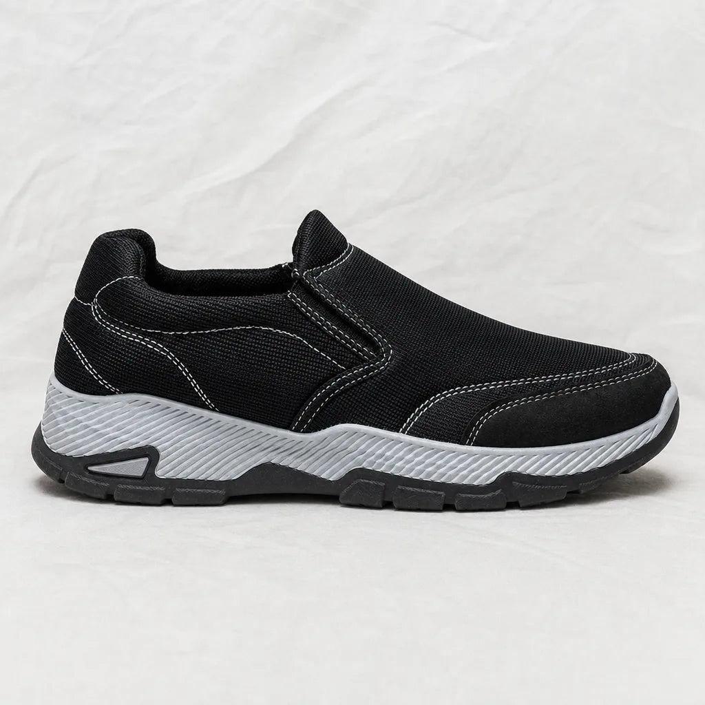 Men's Black Mayfield Mesh Slip-On Plimsolls