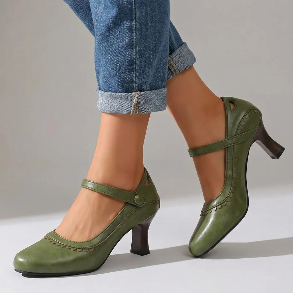 Melissa Mary Jane Heels - Color:Green;Size:35