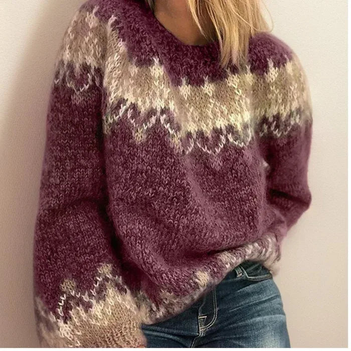 Melissa | Women's Knitted Jumper - Color:Red;Size:XS