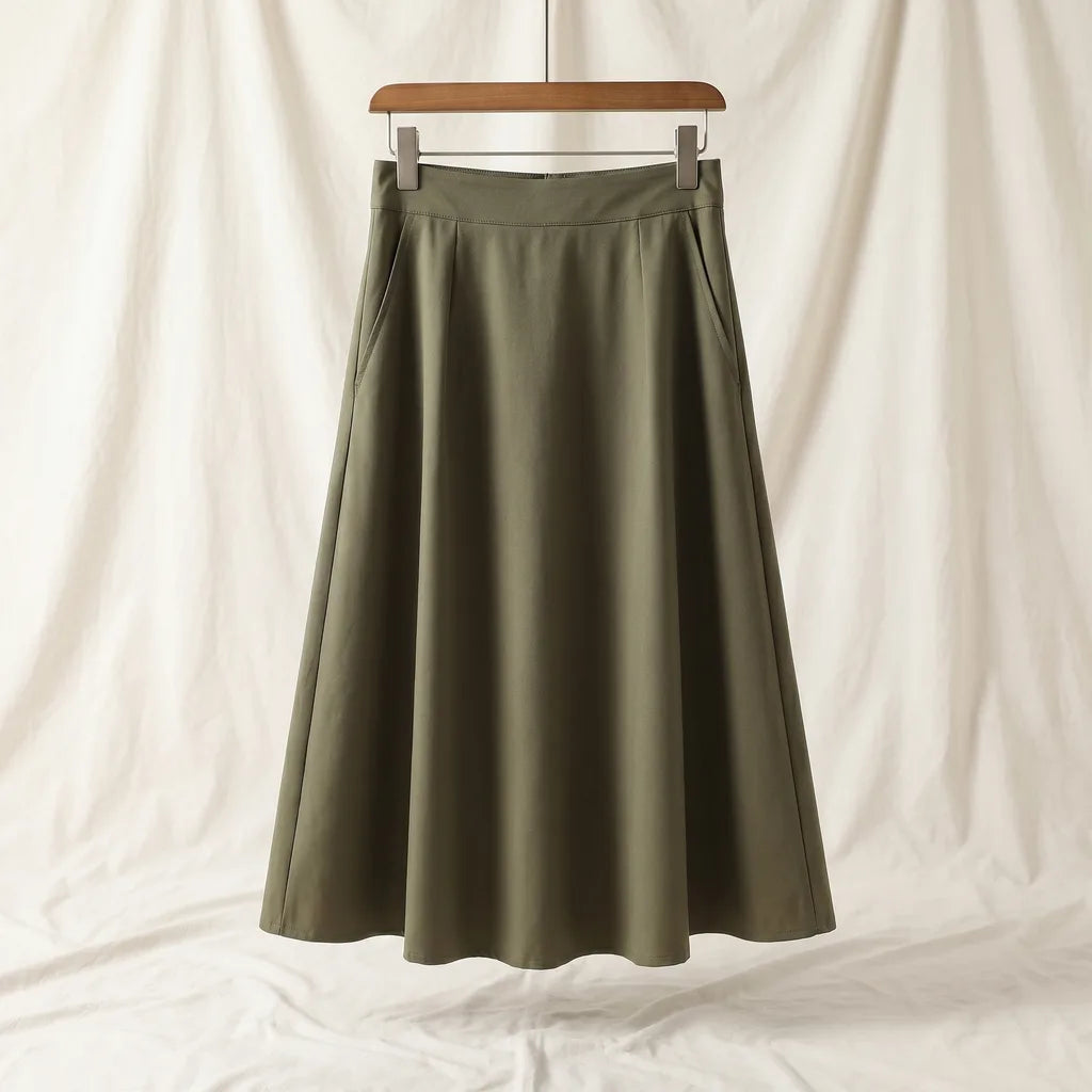 Mellie Midi Skirt - Color:Green;Size:XS