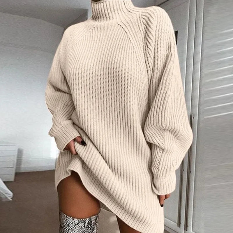 Merrill | Women's Turtleneck Jumper Dress - Color:Apricot;Size:XS